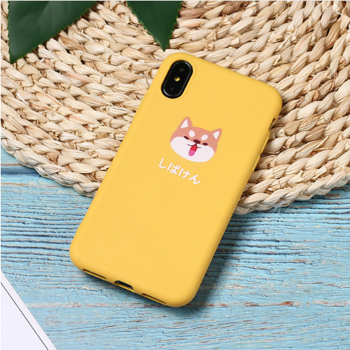 Yellow Cute Cartoon Lazy Cats Spotty Dog Corgi Puppy Soft Matte Phone Case Fundas For iPhone 7Plus 7 6Plus 6 6S 5SE 8 8Plus X XS Max 106